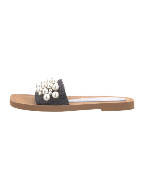 Stuart Weitzman Faux Pearl Accents Beaded Accents Slides