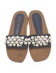 Stuart Weitzman Faux Pearl Accents Beaded Accents Slides