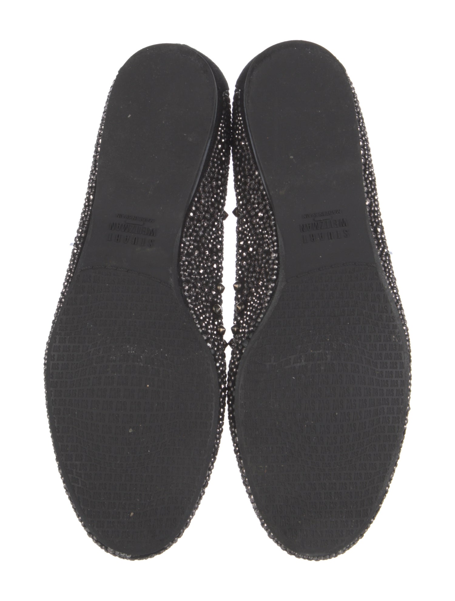 Stuart Weitzman Suede Studded Accents Flats