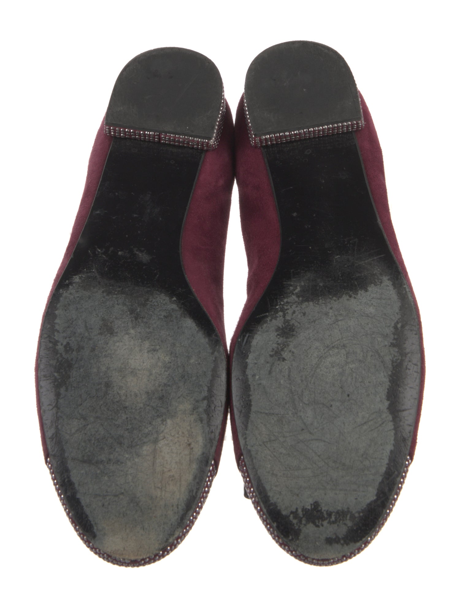 Stuart Weitzman Suede Bow Accents Ballet Flats