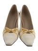 Stuart Weitzman Leather Bow Accents Pumps