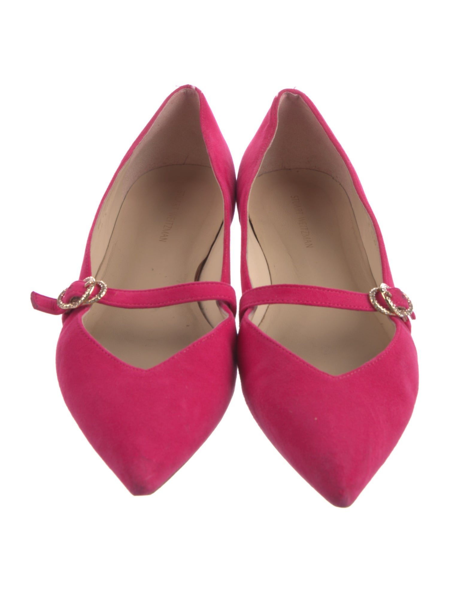 Stuart Weitzman Suede Cutout Accent Mary Jane Flats
