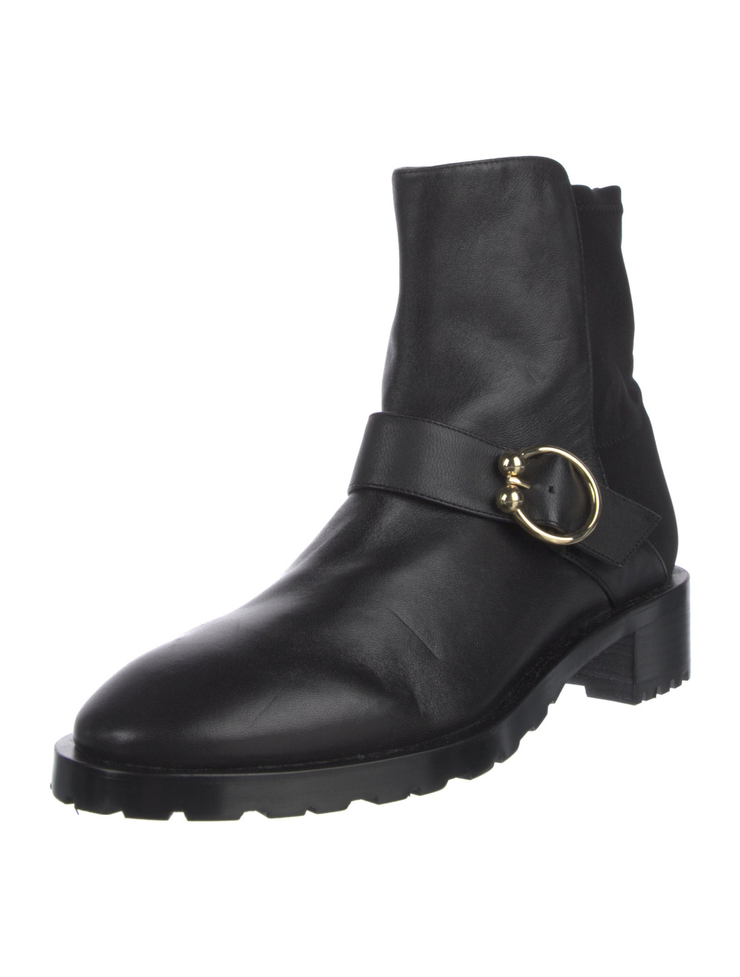 Stuart Weitzman Leather Moto Boots