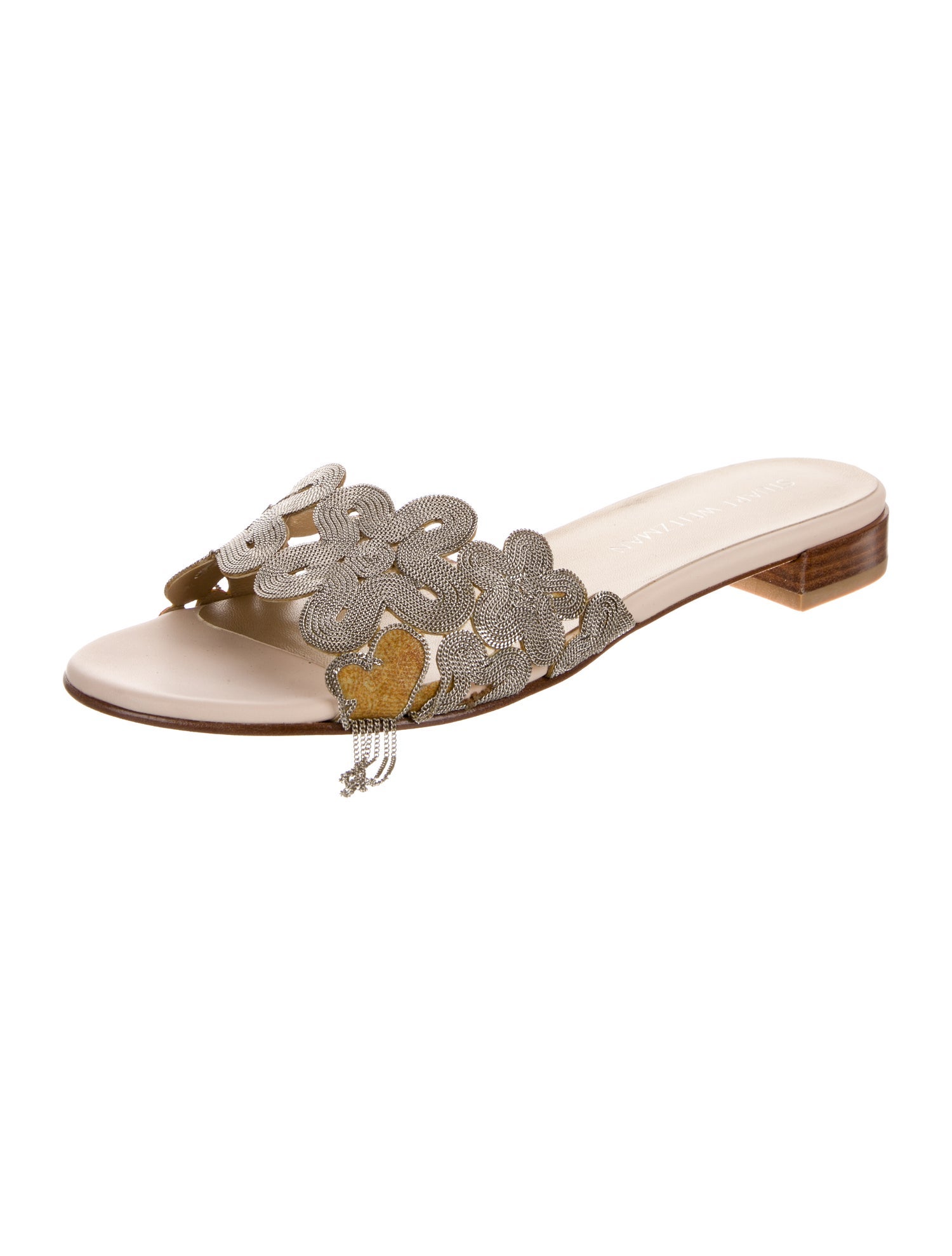 Stuart Weitzman Metal Patterned Slides