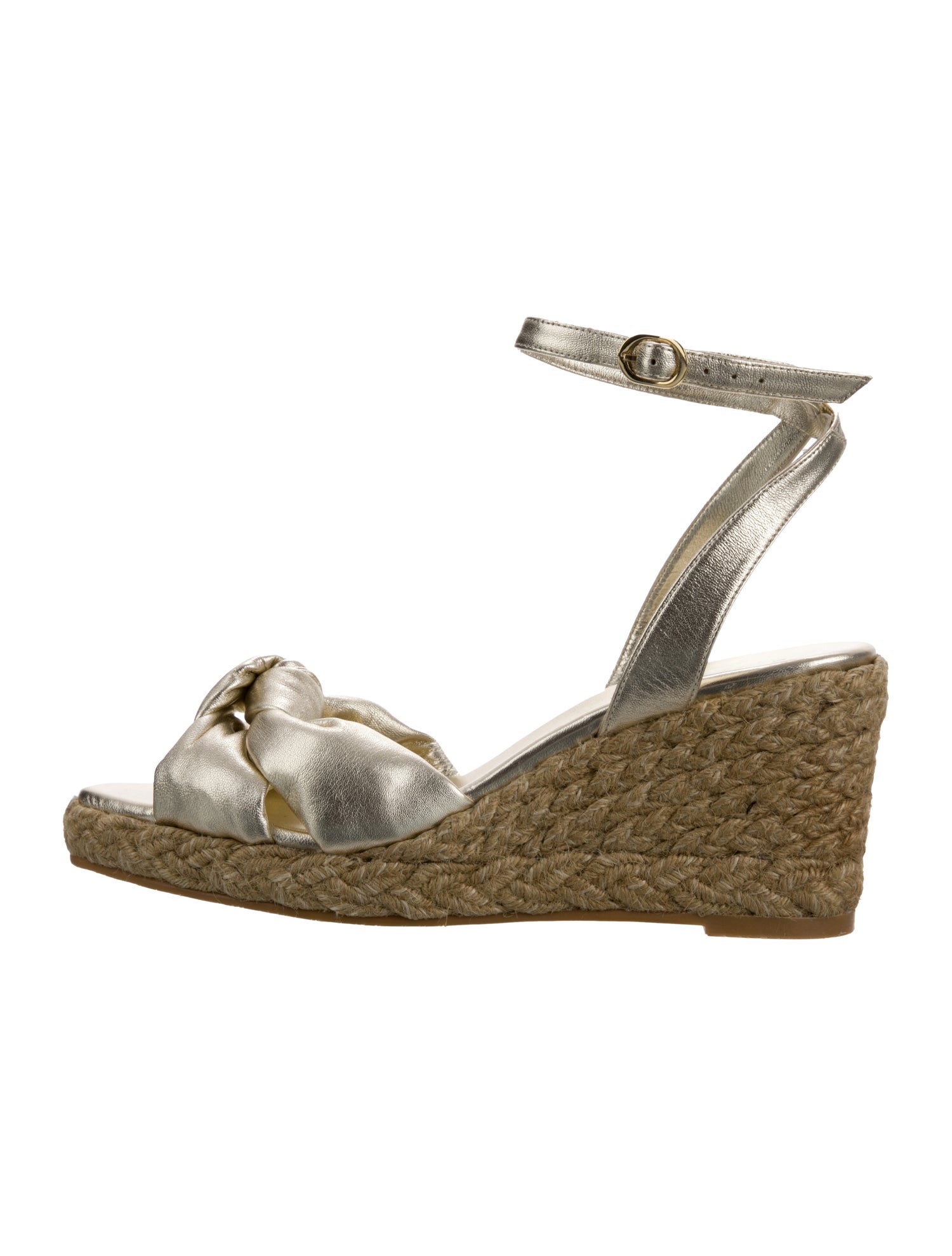 Stuart Weitzman Leather Braided Accents Espadrilles