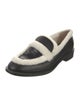 Stuart Weitzman Leather Fur Trim Loafers