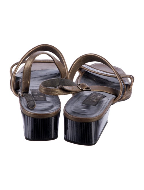 Stuart Weitzman Leather Sequin Embellishments Slingback Sandals