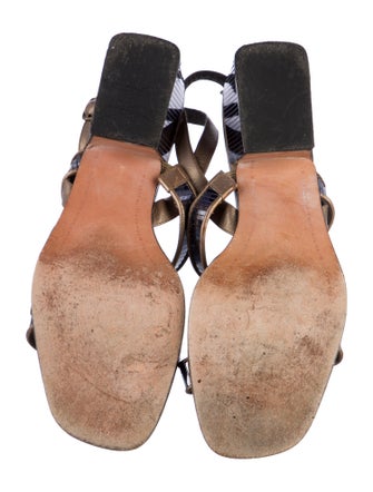 Stuart Weitzman Leather Sequin Embellishments Slingback Sandals