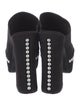 Stuart Weitzman Faux Pearl Accents Suede Slides