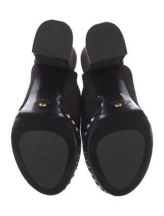 Stuart Weitzman Faux Pearl Accents Suede Slides