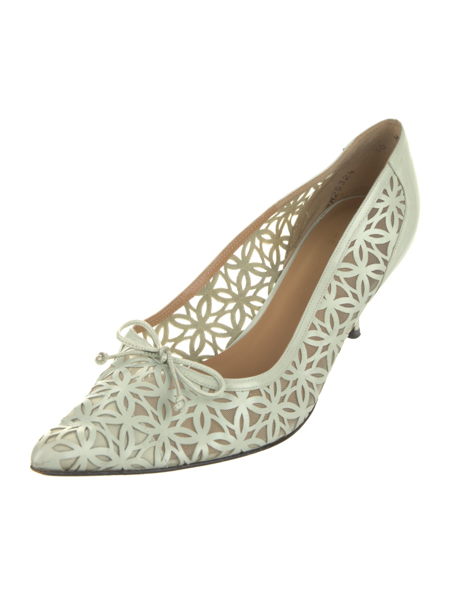 Stuart Weitzman Leather Floral Print Pumps