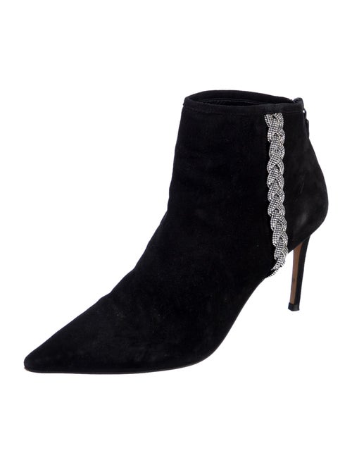 Stuart Weitzman Suede Crystal Embellishments Boots