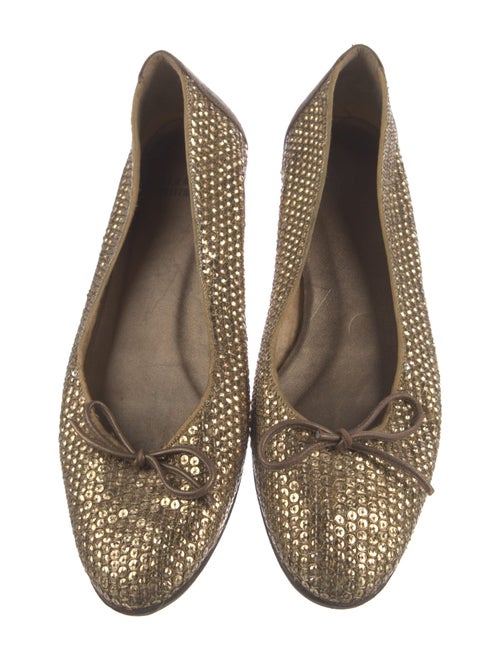 Stuart Weitzman Sequins Bow Accents Ballet Flats