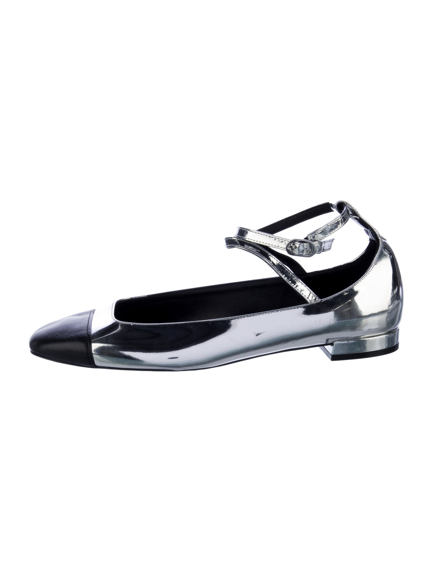Stuart Weitzman Patent Leather Leather Trim Embellishment Slingback Flats