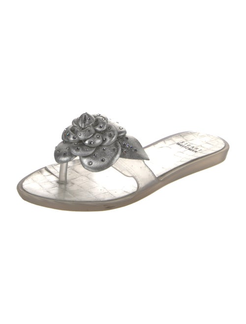Stuart Weitzman Rubber Crystal Embellishments Slides