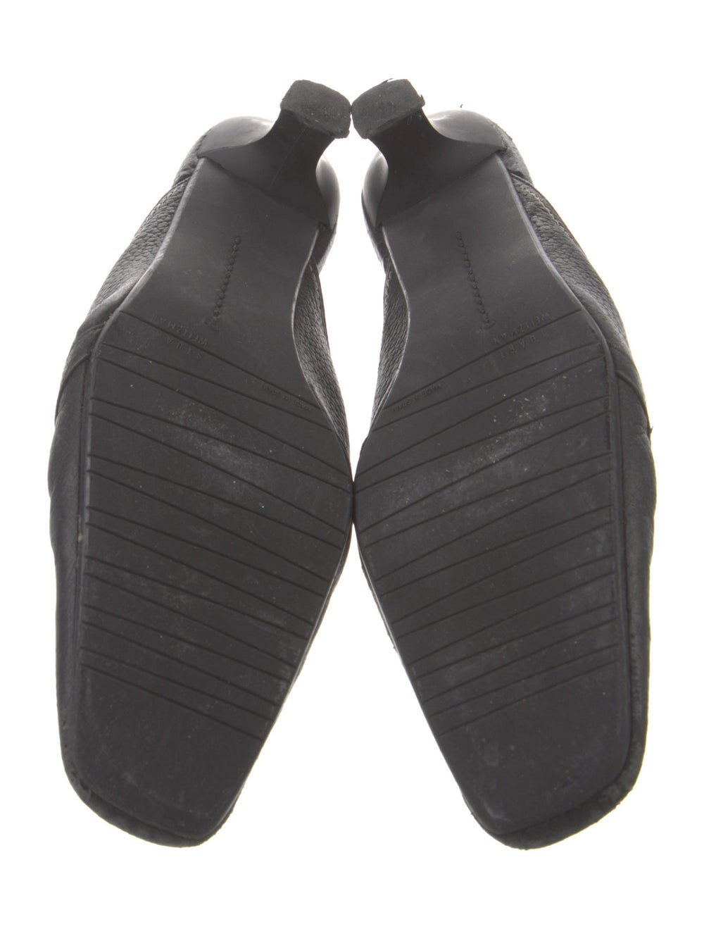 Stuart Weitzman Leather Slides Grey Platform - image 5