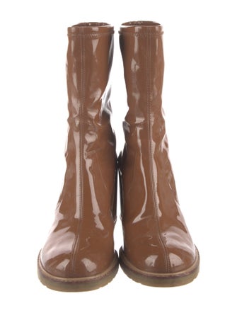 Stuart Weitzman Patent Leather Sock Boots