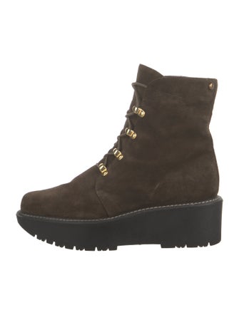 Stuart Weitzman Suede Combat Boots