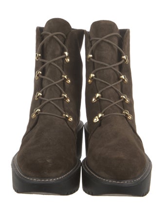 Stuart Weitzman Suede Combat Boots