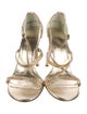Stuart Weitzman Leather Crystal Embellishments Sandals