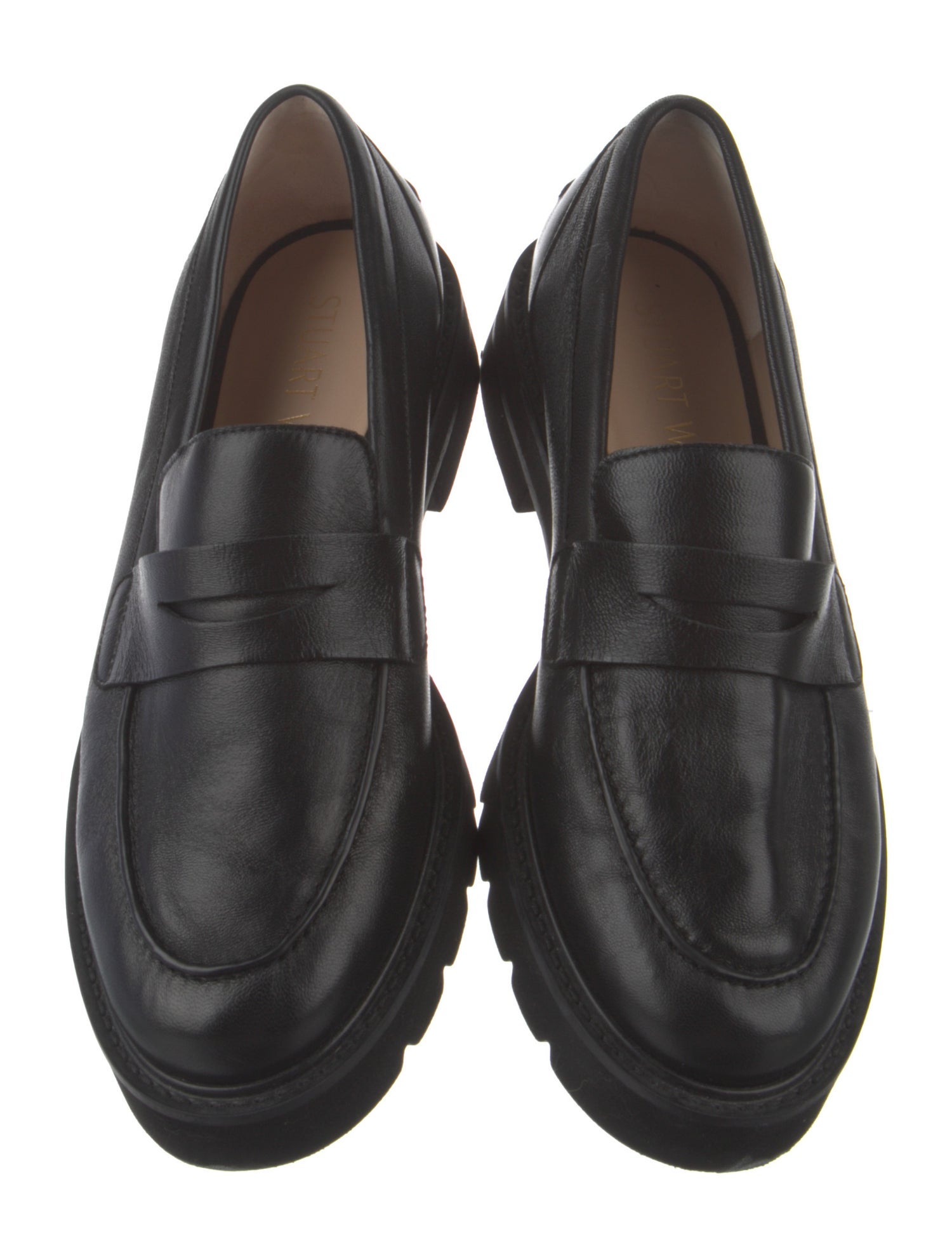 Stuart Weitzman Leather Tassel Accents Loafers