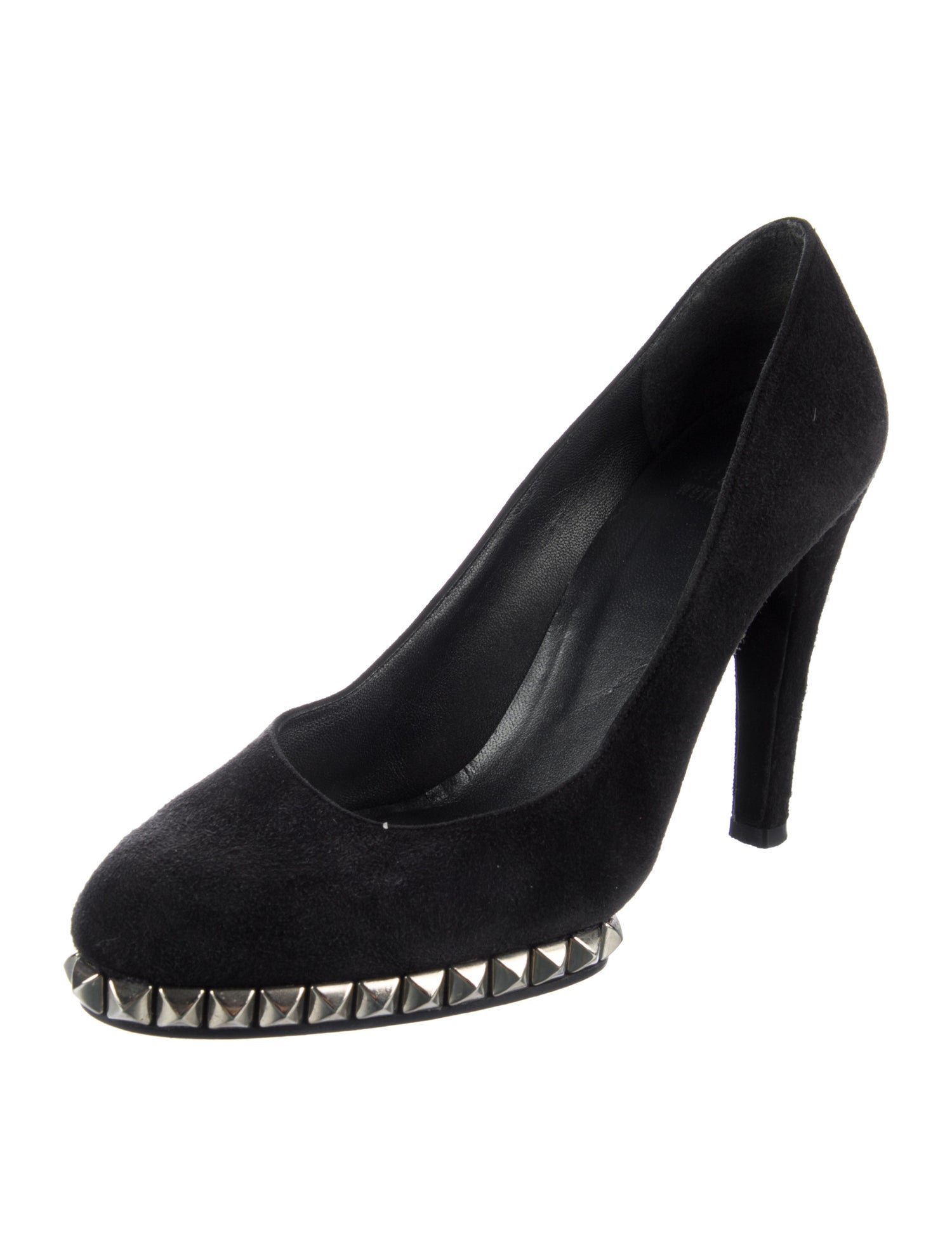 Stuart Weitzman Suede Studded Accents Pumps