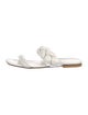 Stuart Weitzman Leather Braided Accents Slides
