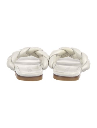 Stuart Weitzman Leather Braided Accents Slides