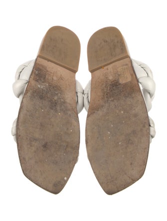 Stuart Weitzman Leather Braided Accents Slides