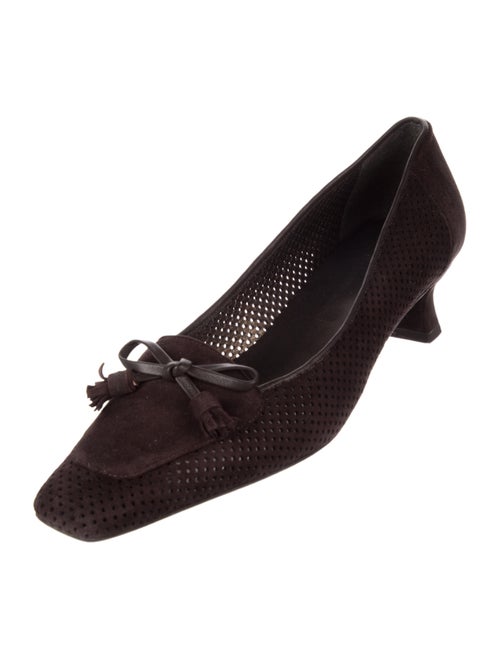 Stuart Weitzman Suede Bow Accents Pumps