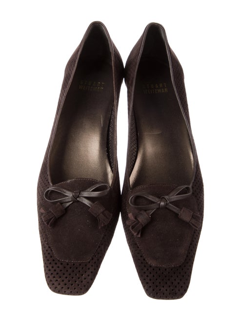 Stuart Weitzman Suede Bow Accents Pumps