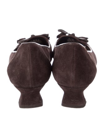 Stuart Weitzman Suede Bow Accents Pumps