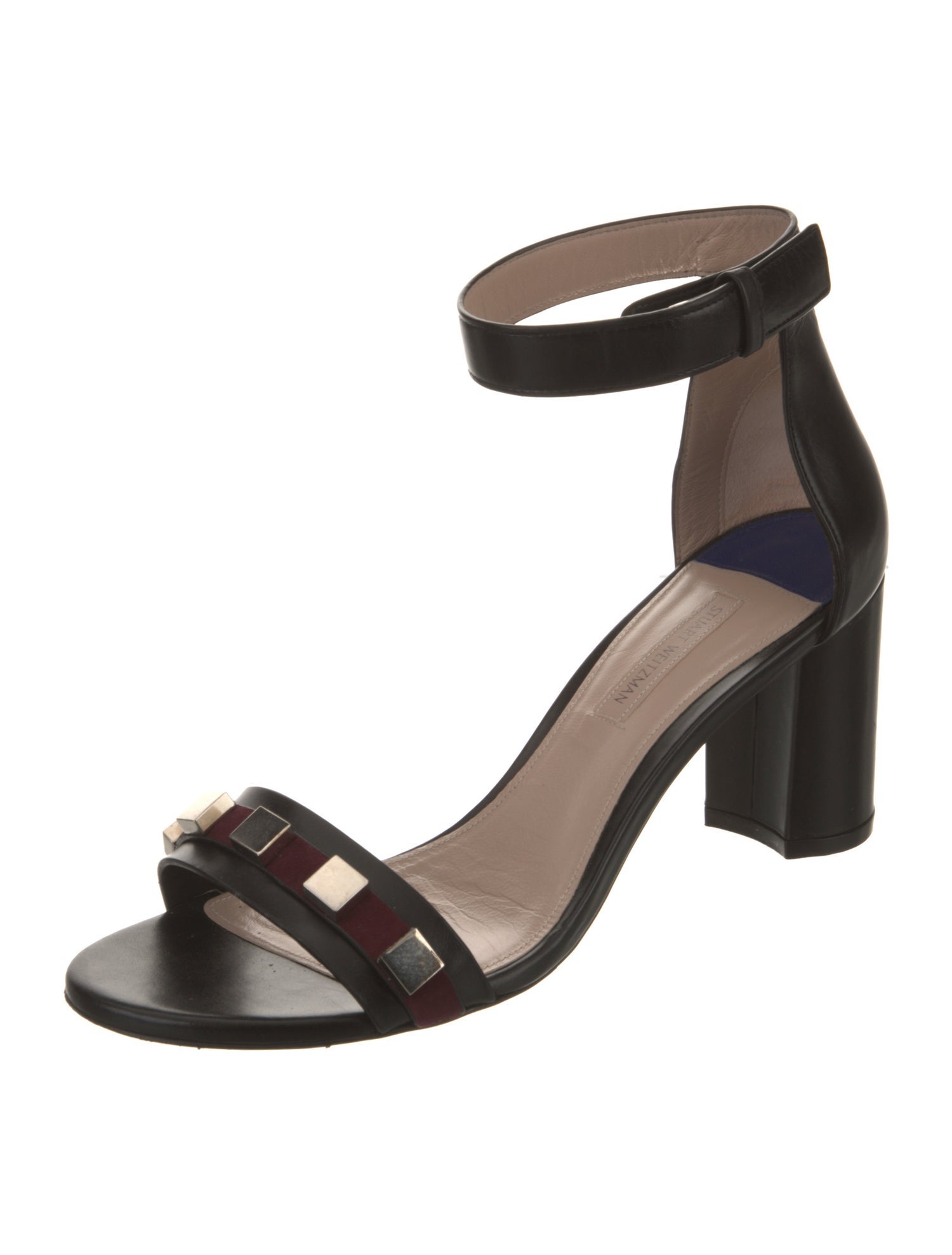 Stuart Weitzman Leather Studded Accents Sandals