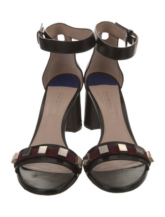 Stuart Weitzman Leather Studded Accents Sandals