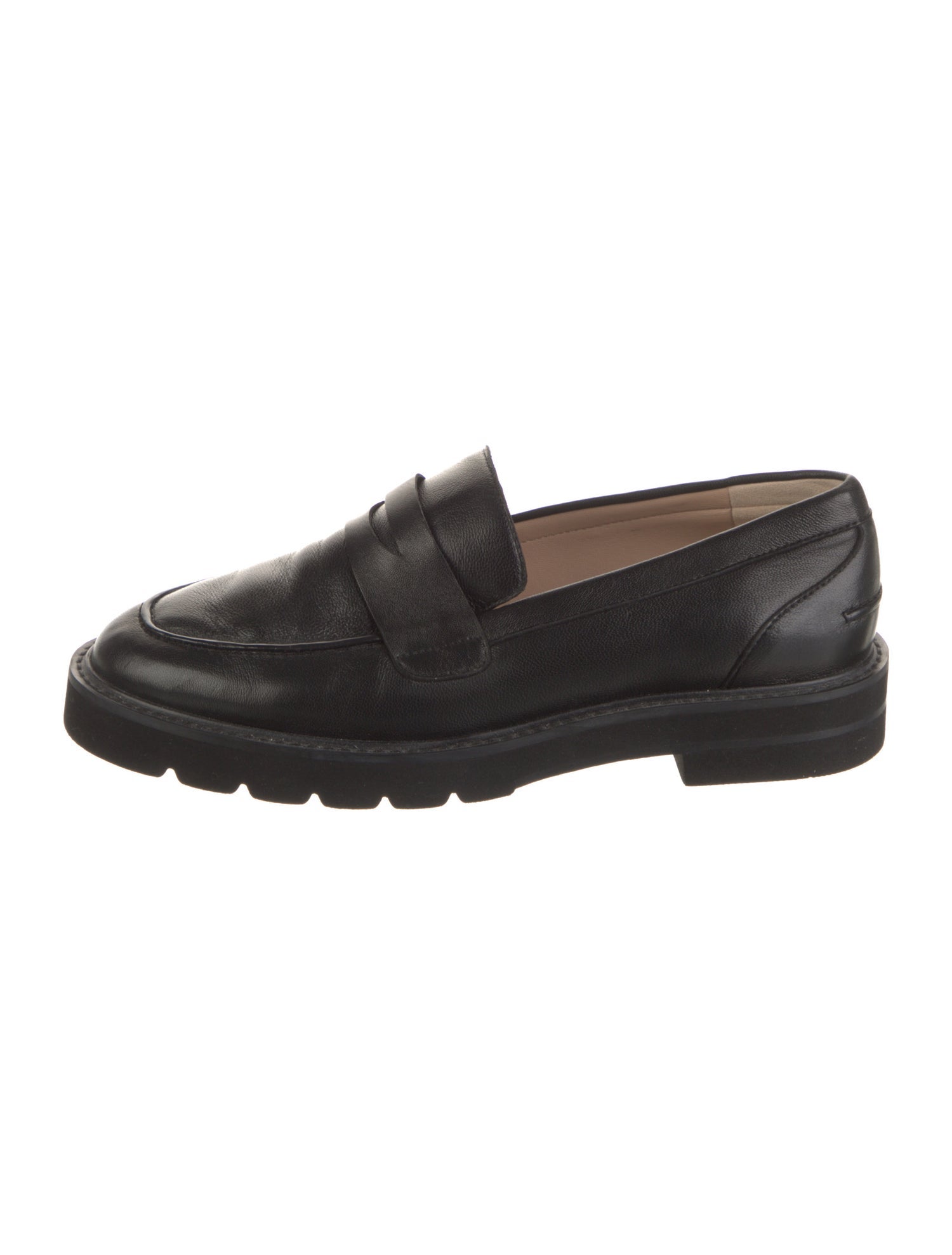 Stuart Weitzman Leather Tassel Accents Loafers