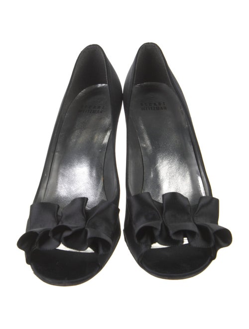 Stuart Weitzman Satin Ruffle Embellishment Pumps