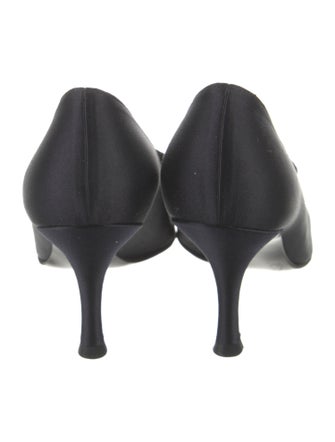 Stuart Weitzman Satin Ruffle Embellishment Pumps
