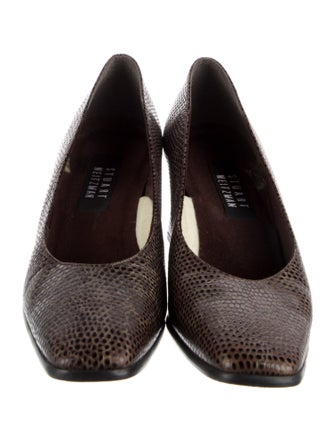 Stuart Weitzman Embossed Leather Pumps
