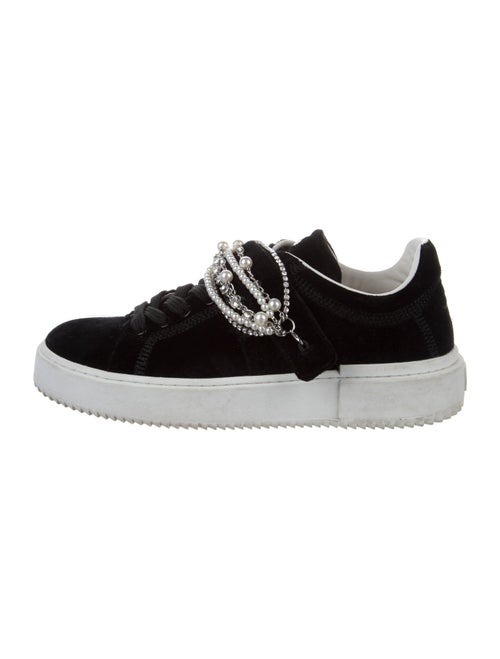 Stuart Weitzman Velvet Crystal Embellishments Sneakers