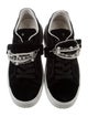 Stuart Weitzman Velvet Crystal Embellishments Sneakers