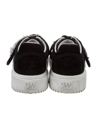 Stuart Weitzman Velvet Crystal Embellishments Sneakers