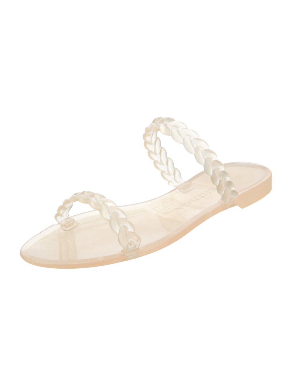 Stuart Weitzman Rubber Slides Neutrals & Clear Br… - image 2