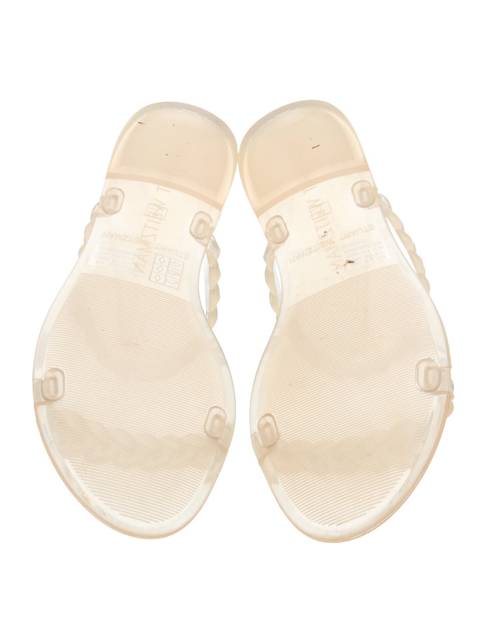 Stuart Weitzman Rubber Slides Neutrals & Clear Br… - image 5
