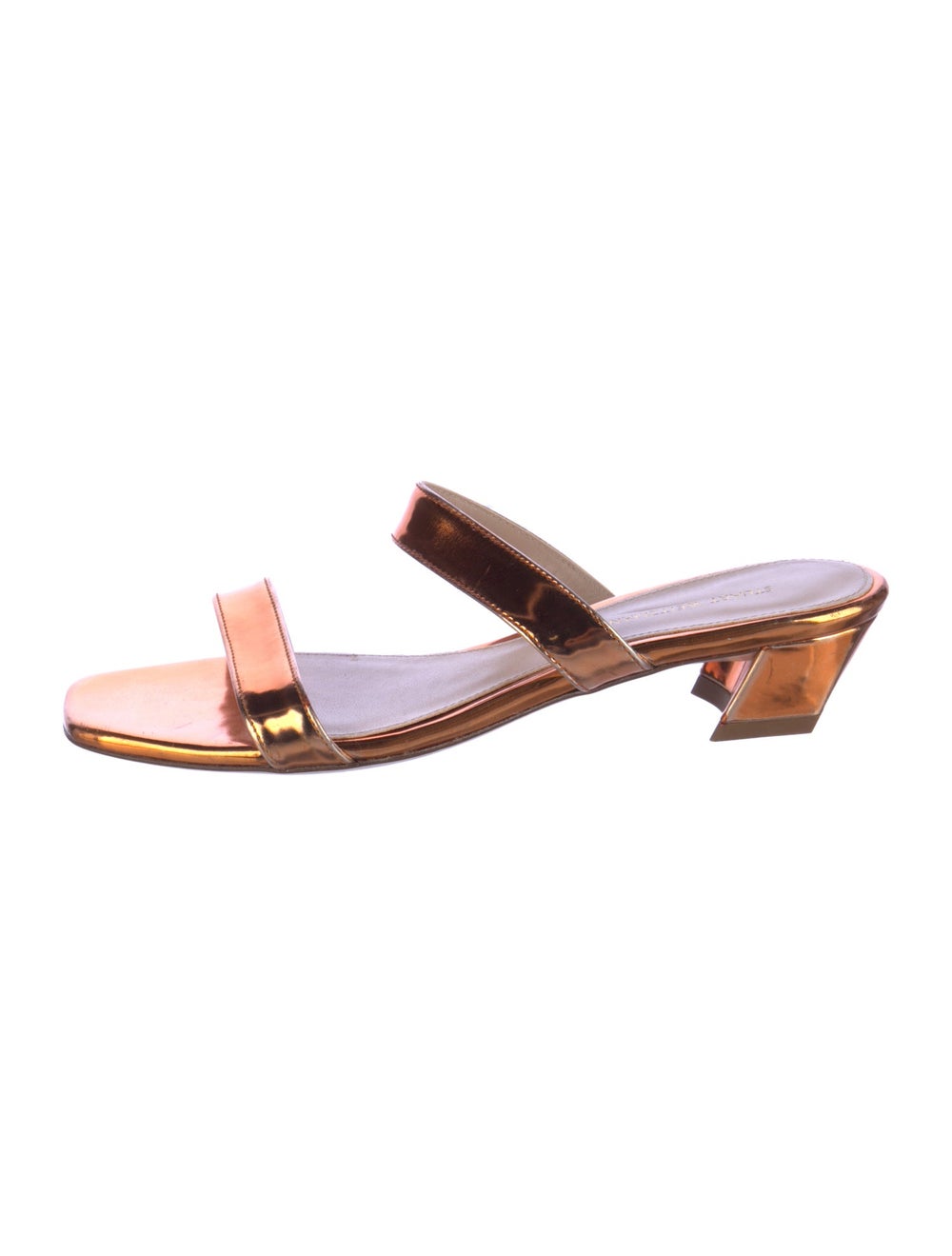 Stuart Weitzman Patent Leather Slides Neutrals - image 1