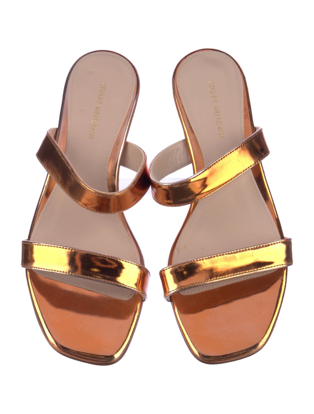 Stuart Weitzman Patent Leather Slides Neutrals - image 3