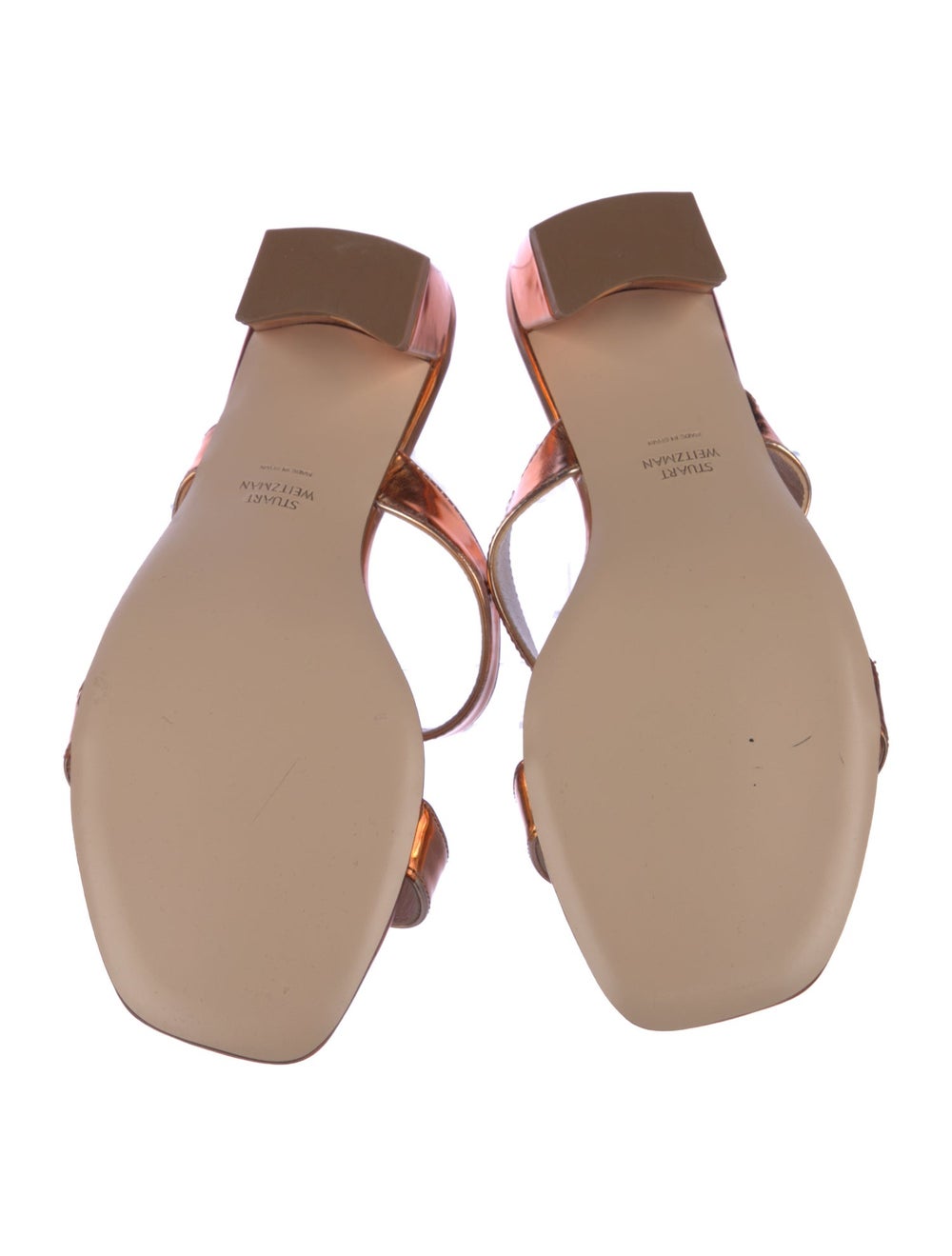 Stuart Weitzman Patent Leather Slides Neutrals - image 5