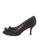 Stuart Weitzman Satin Ruffle Embellishment Pumps