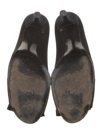 Stuart Weitzman Satin Ruffle Embellishment Pumps