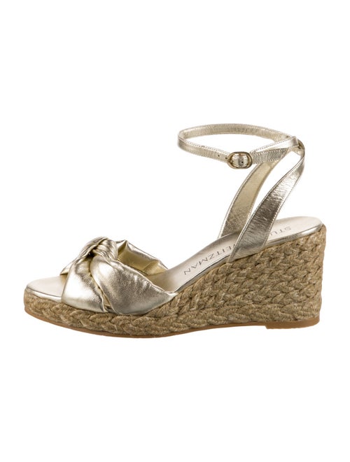 Stuart Weitzman Leather Braided Accents Espadrilles