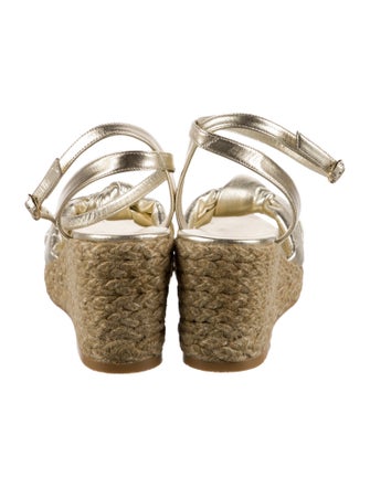 Stuart Weitzman Leather Braided Accents Espadrilles